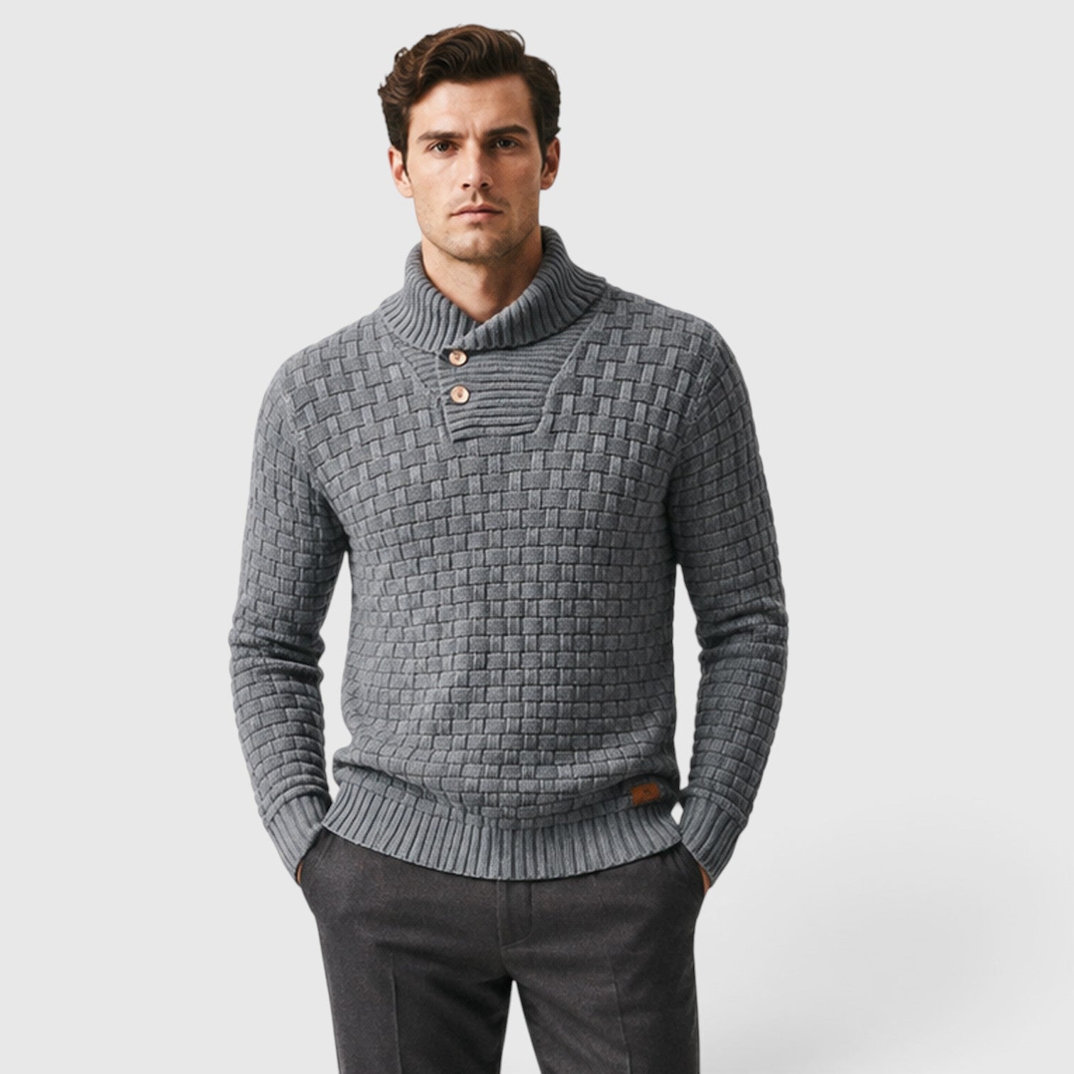 Monvaline | Men's Quarter Button Sweater for Smart Casual Outfits