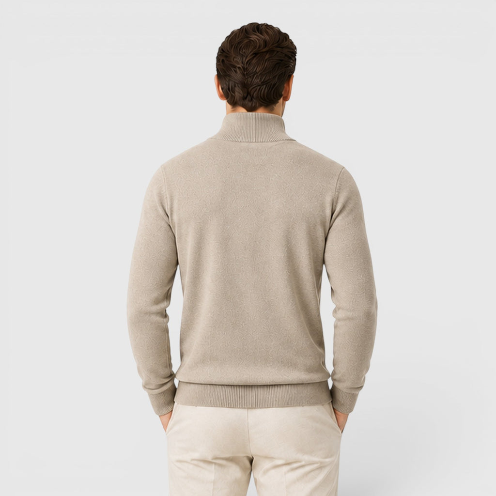 Monvaline | Men's Quarter Zip Premium Lightweight Jumper