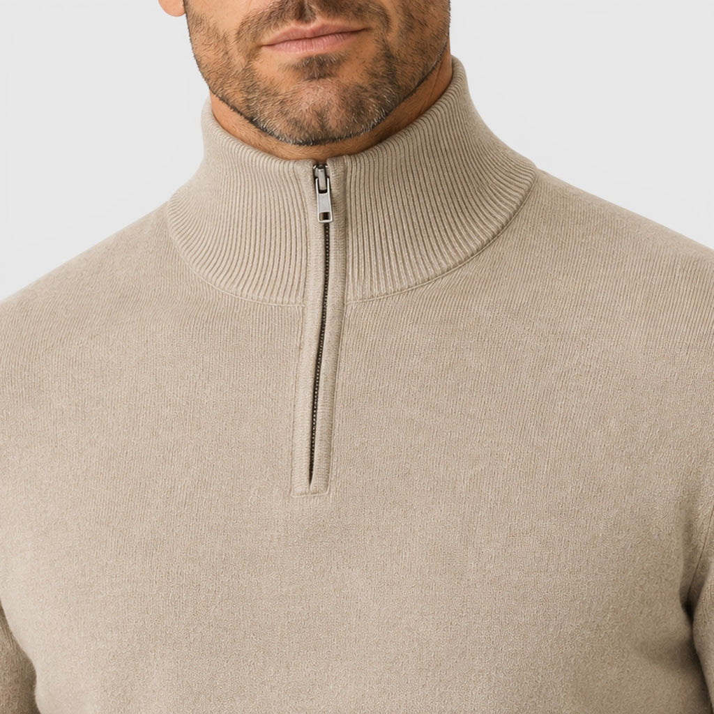 Monvaline | Men's Quarter Zip Premium Lightweight Jumper