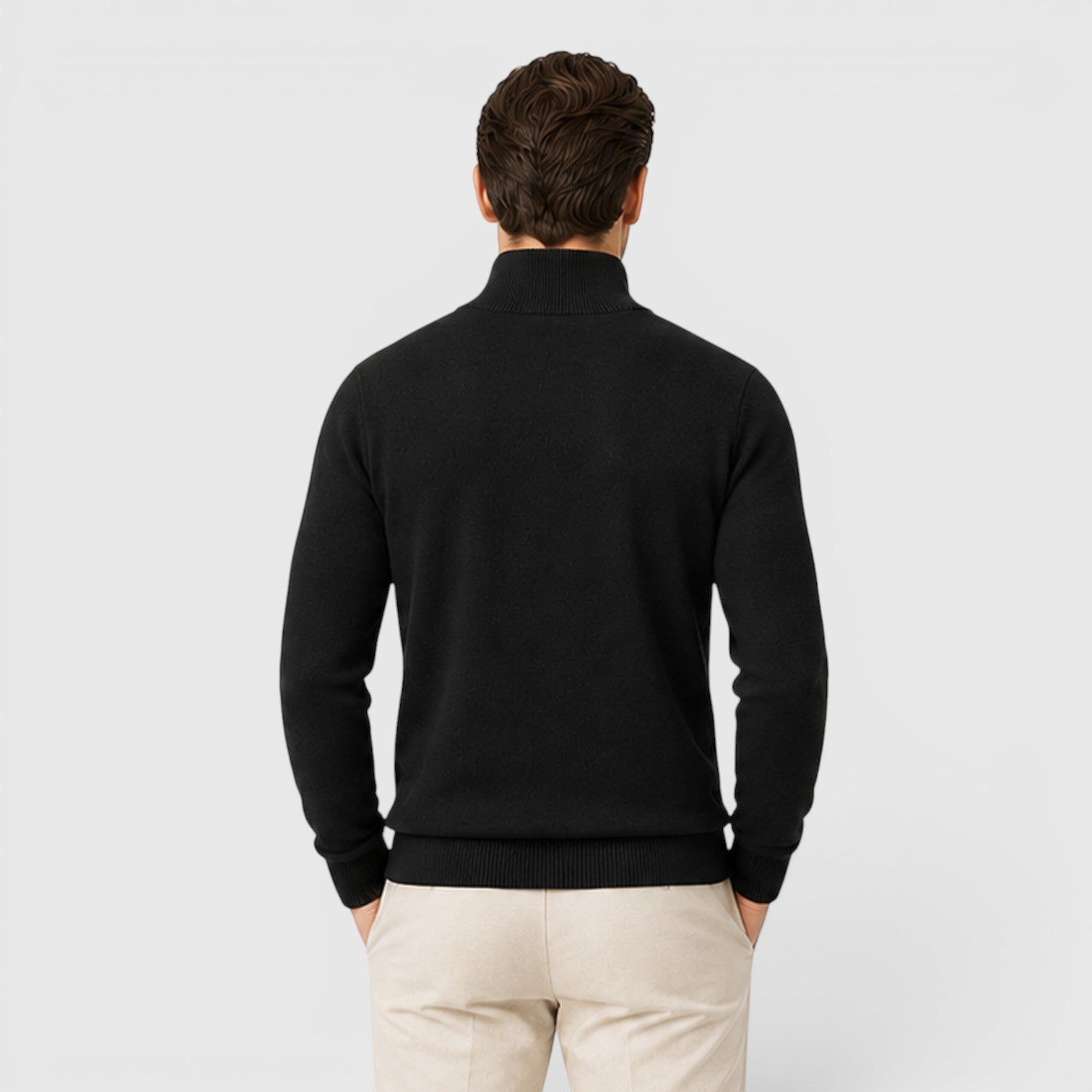 Monvaline | Men's Quarter Zip Premium Lightweight Jumper