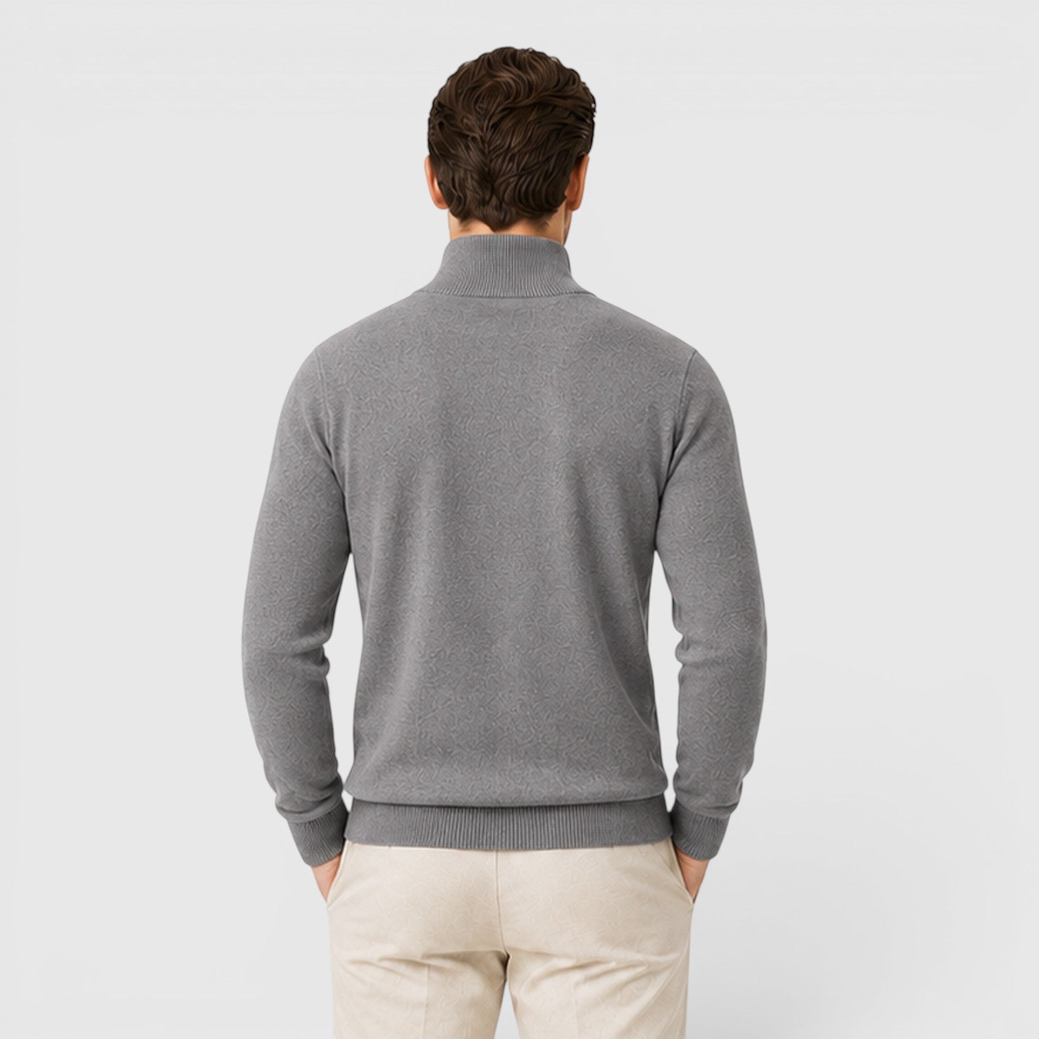 Monvaline | Men's Quarter Zip Premium Lightweight Jumper