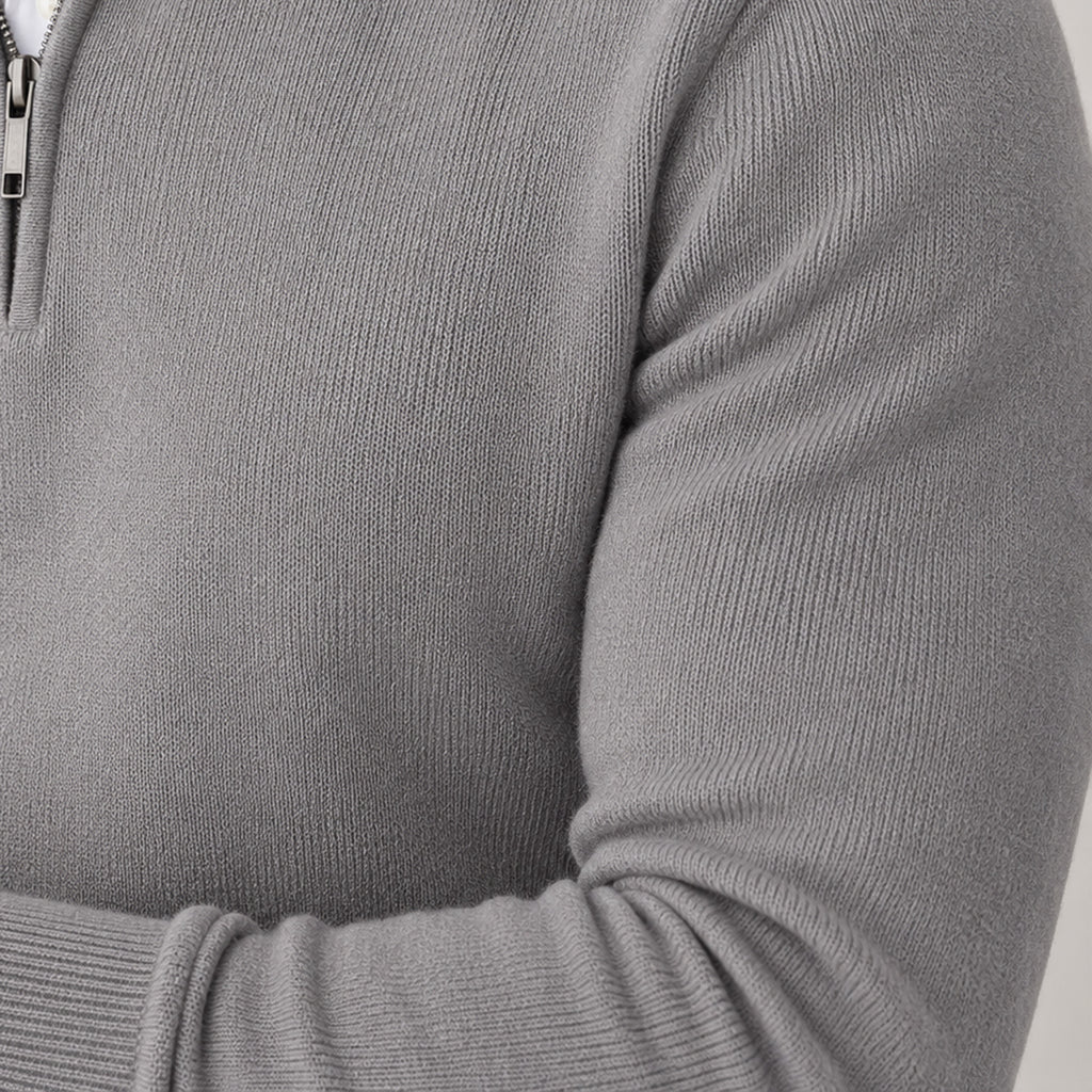 Monvaline | Men's Quarter Zip Premium Lightweight Jumper