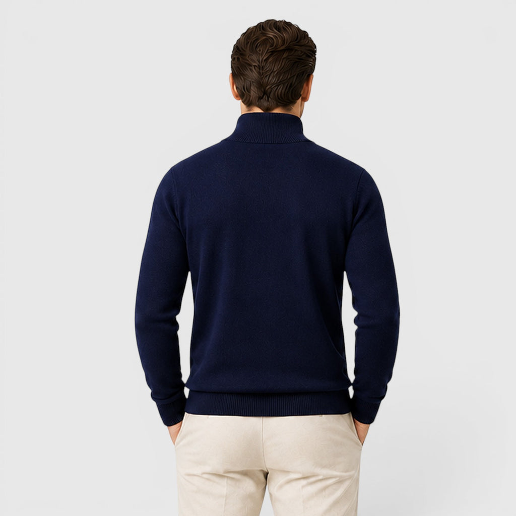 Monvaline | Men's Quarter Zip Premium Lightweight Jumper