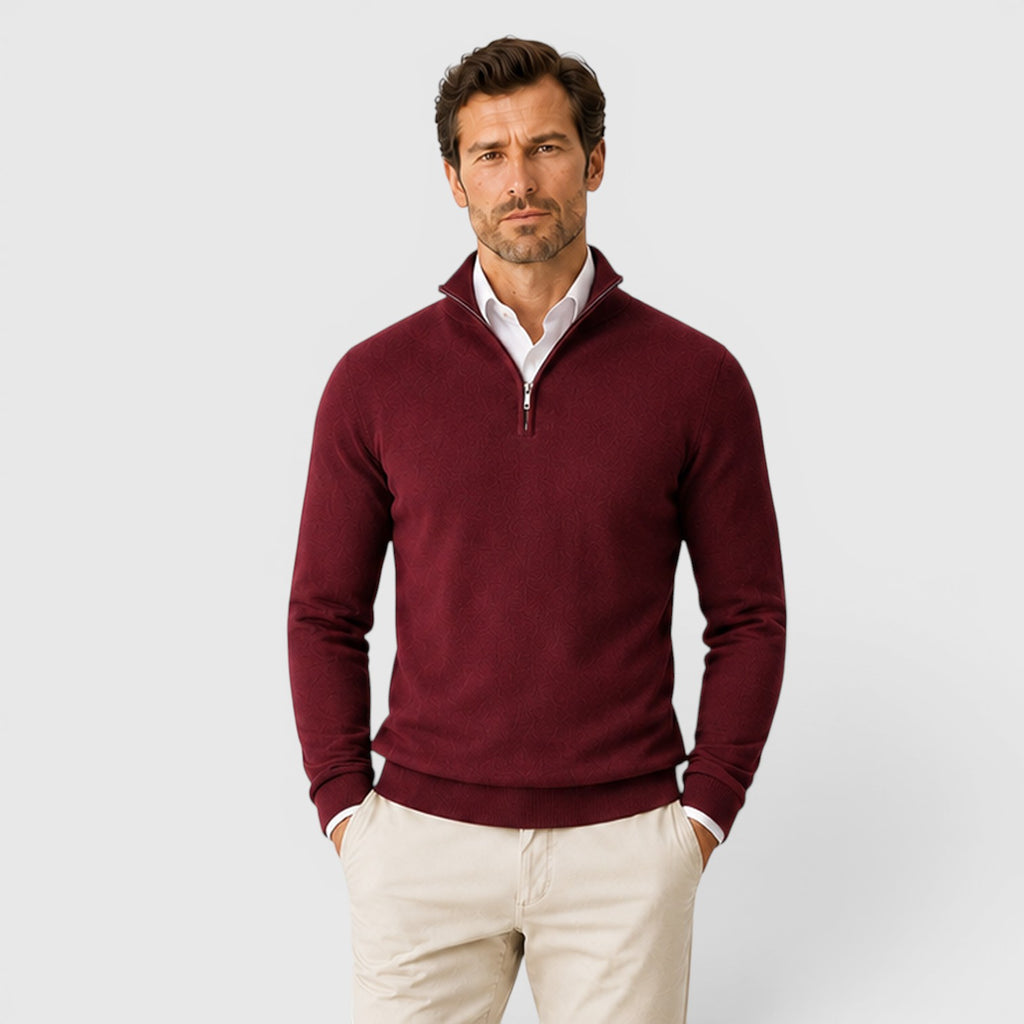 Monvaline | Men's Quarter Zip Premium Lightweight Jumper