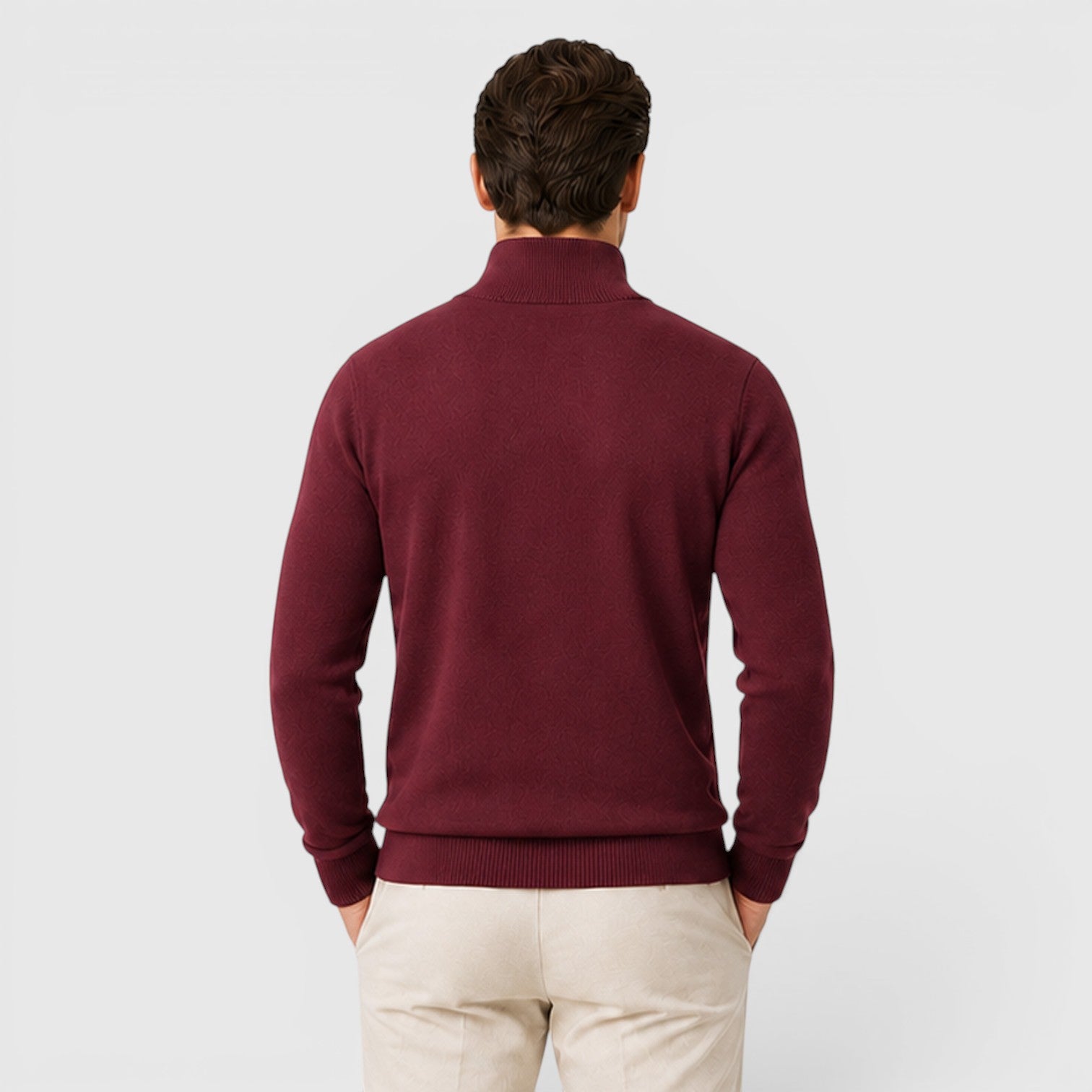 Monvaline | Men's Quarter Zip Premium Lightweight Jumper