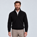 Monvaline | Men's Quarter Zip Ribbed Knit Jumper Stand Collar