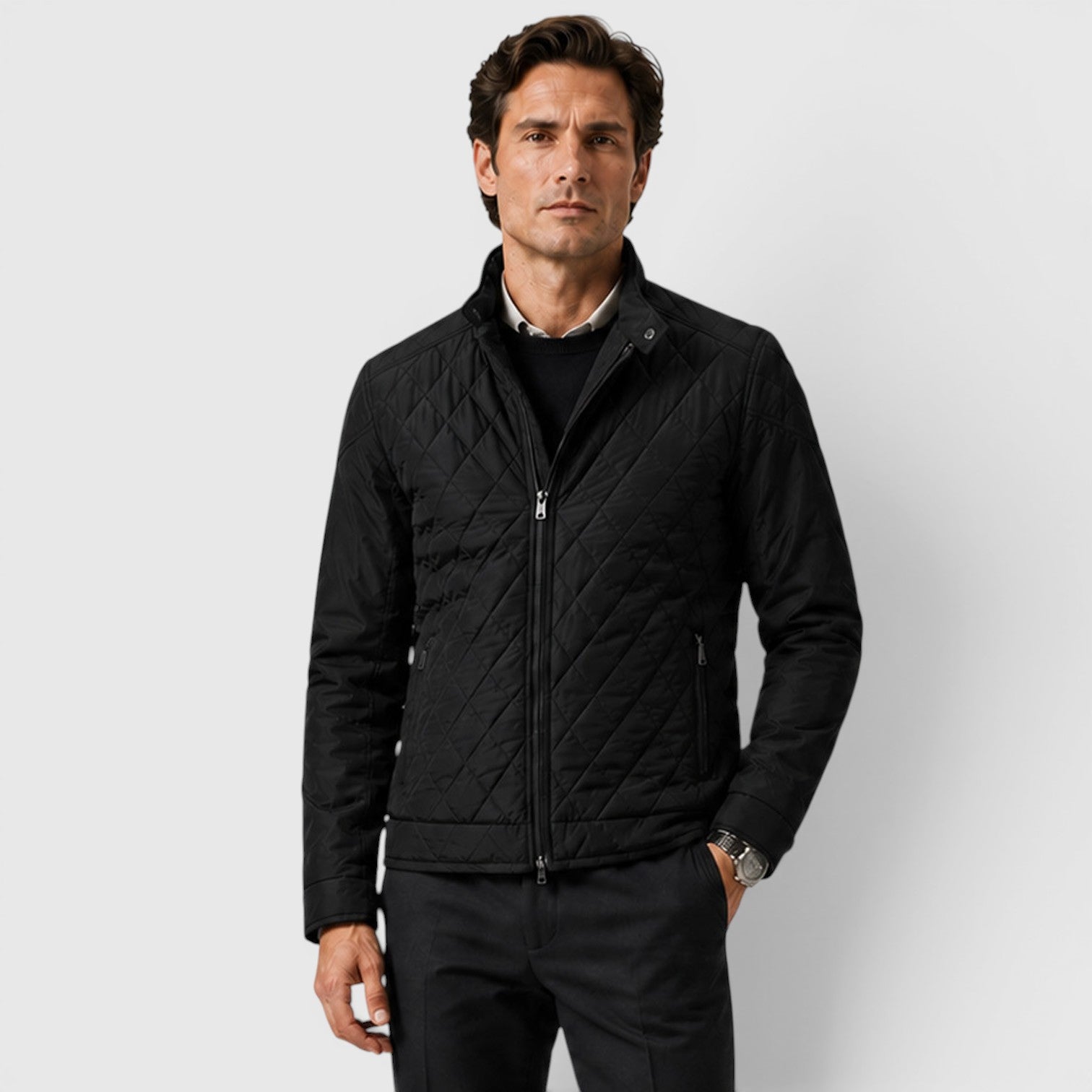 Monvaline | Men's Quilted Jacket for Lightweight Travel Casual Outerwear