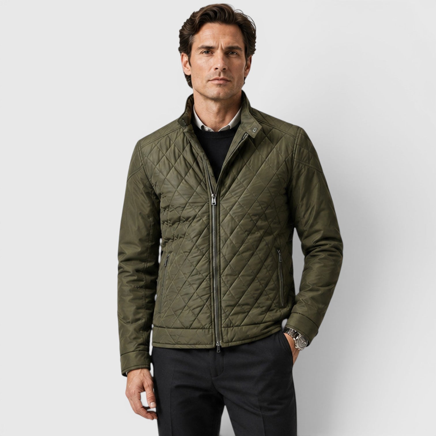 Monvaline | Men's Quilted Jacket for Lightweight Travel Casual Outerwear