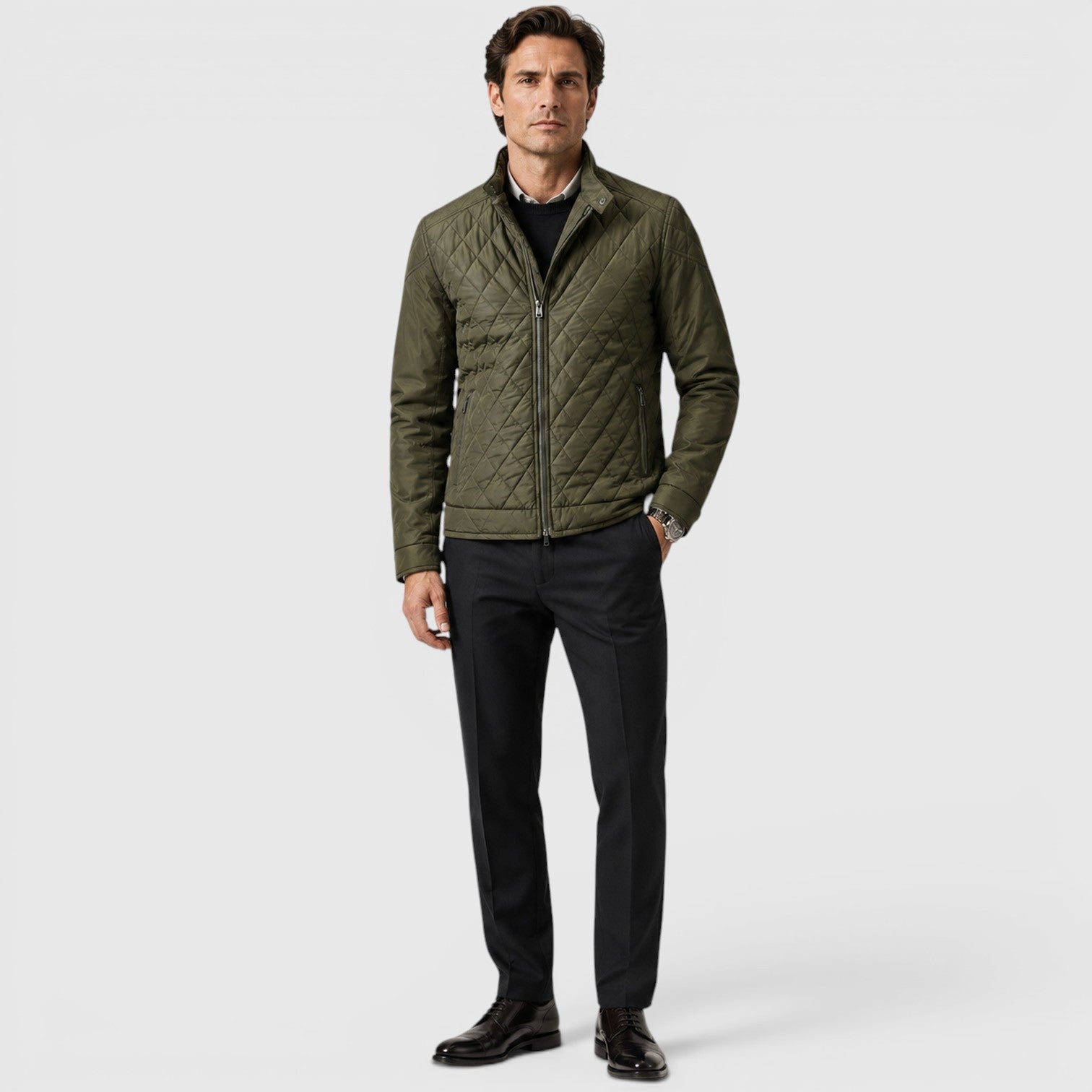 Monvaline | Men's Quilted Jacket for Lightweight Travel Casual Outerwear