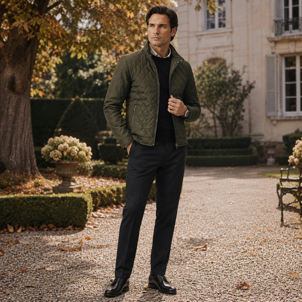 Monvaline | Men's Quilted Jacket for Lightweight Travel Casual Outerwear