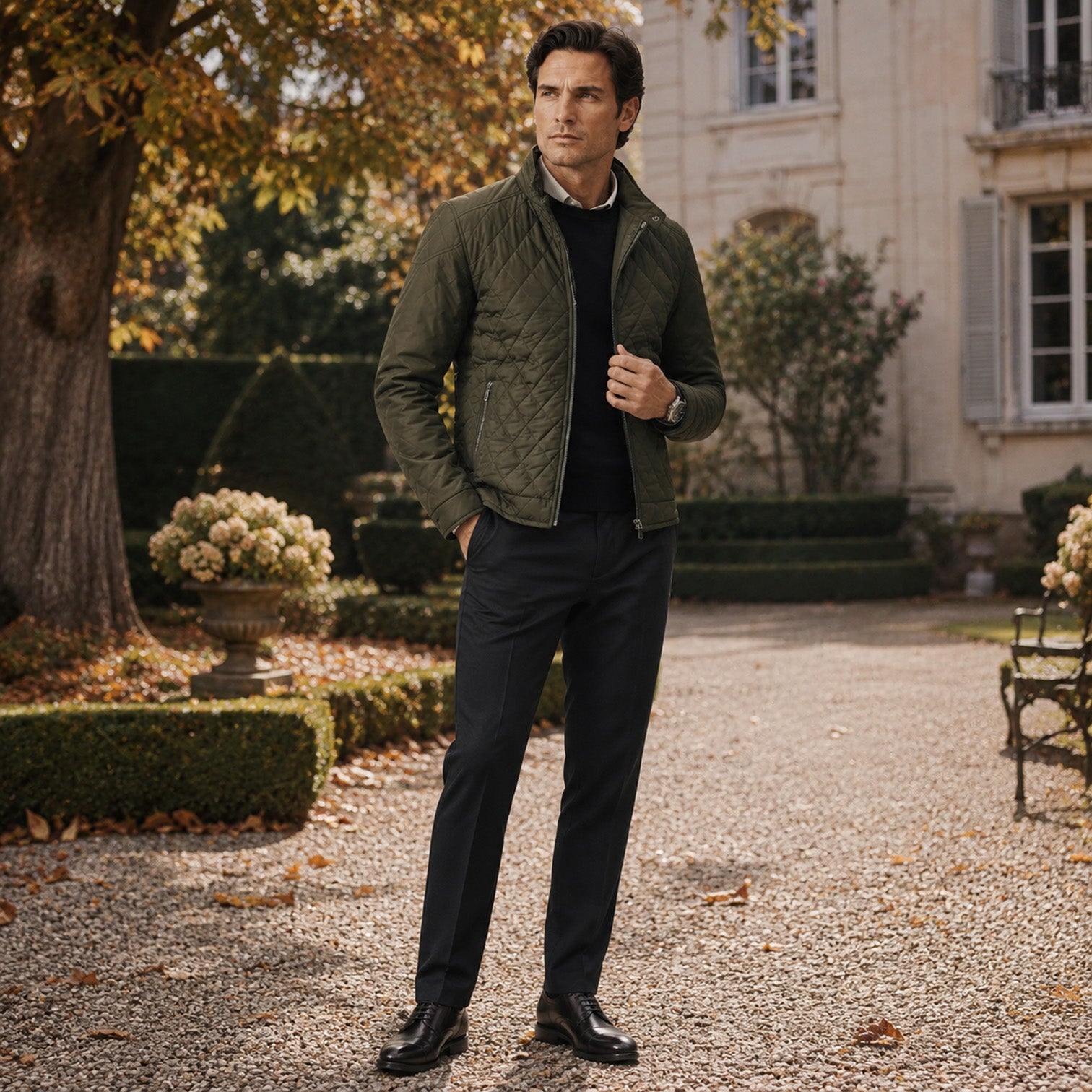 Monvaline | Men's Quilted Jacket for Lightweight Travel Casual Outerwear
