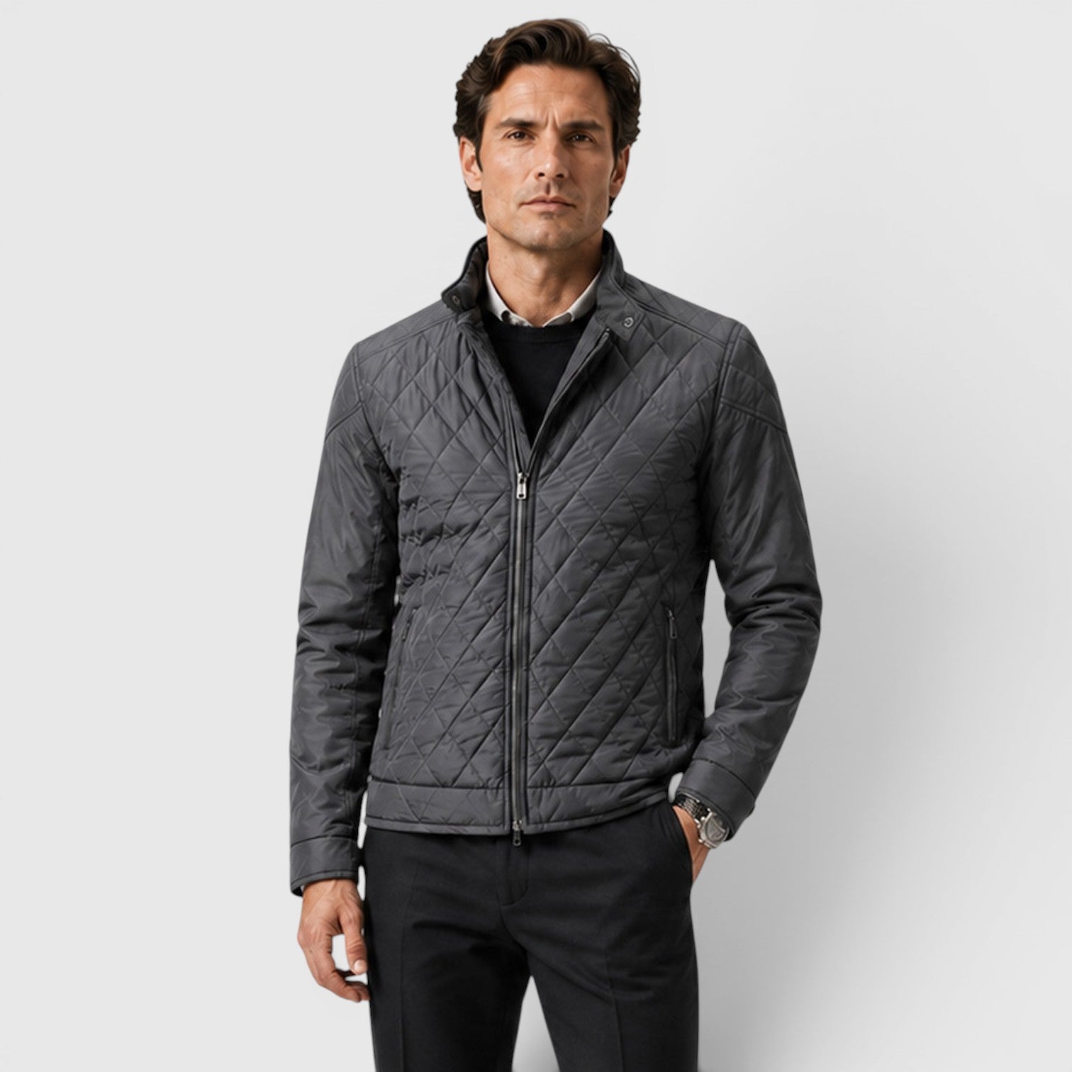 Monvaline | Men's Quilted Jacket for Lightweight Travel Casual Outerwear