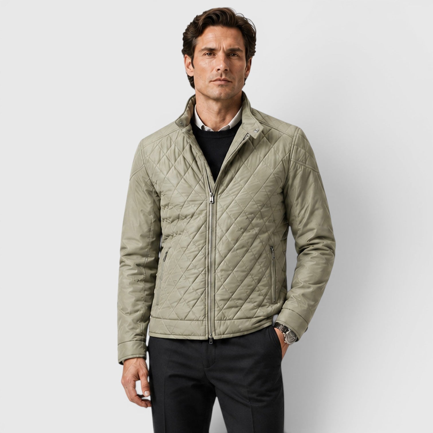 Monvaline | Men's Quilted Jacket for Lightweight Travel Casual Outerwear