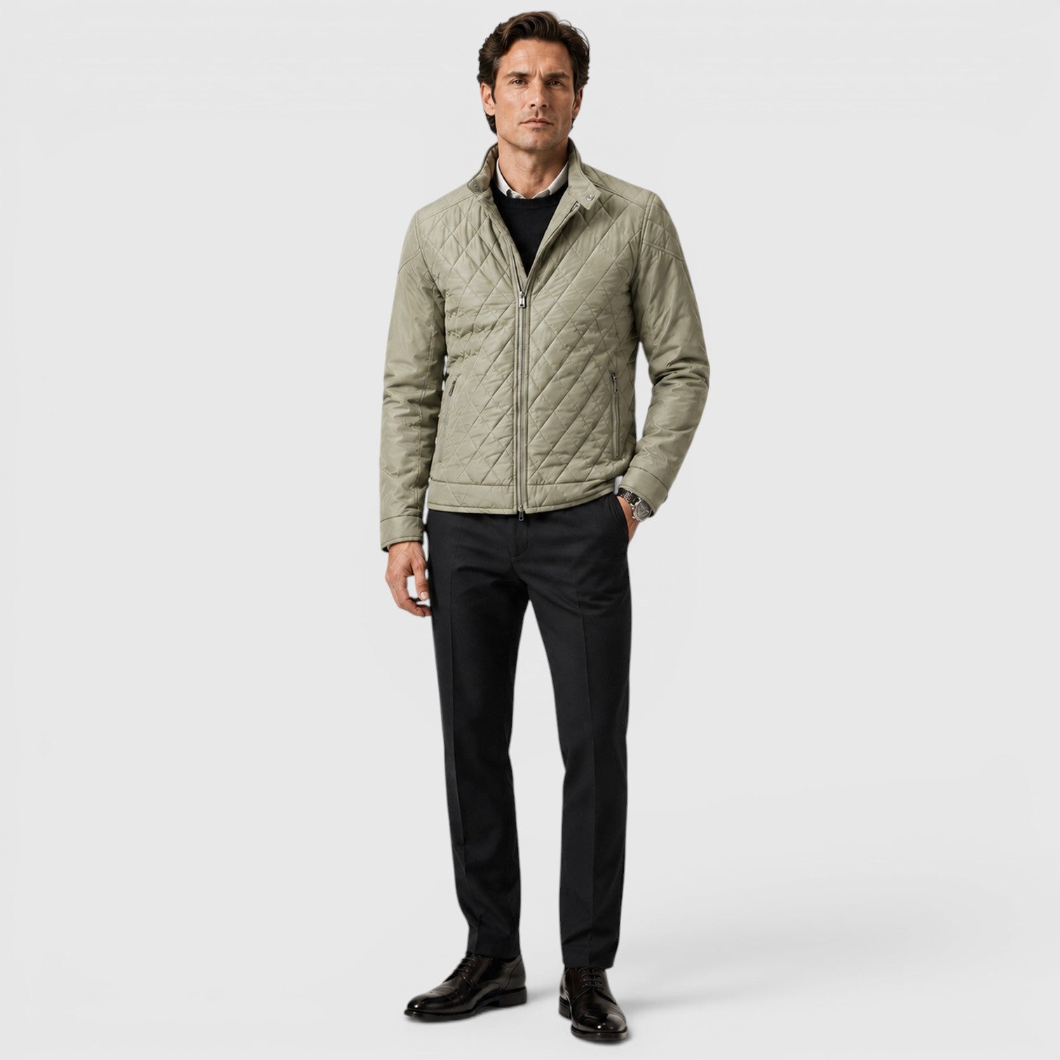 Monvaline | Men's Quilted Jacket for Lightweight Travel Casual Outerwear
