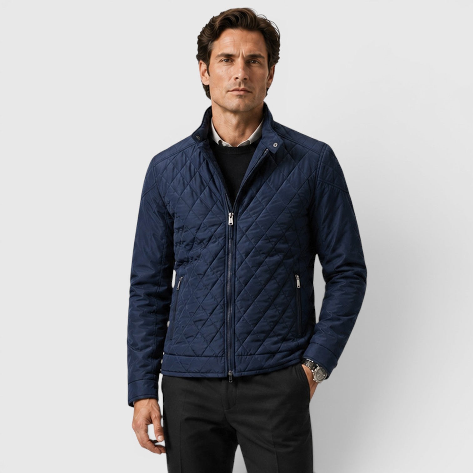 Monvaline | Men's Quilted Jacket for Lightweight Travel Casual Outerwear