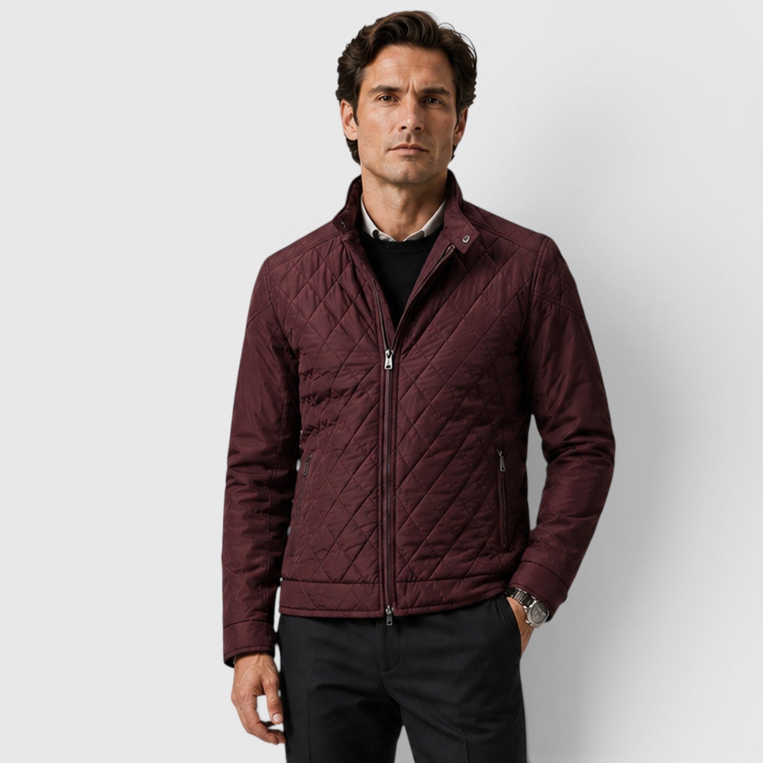 Monvaline | Men's Quilted Jacket for Lightweight Travel Casual Outerwear
