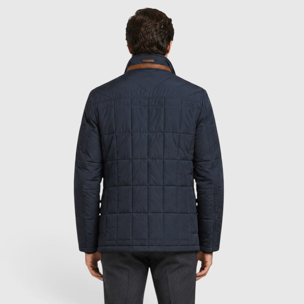 Monvaline | Men's Quilted Jacket with Stand Collar