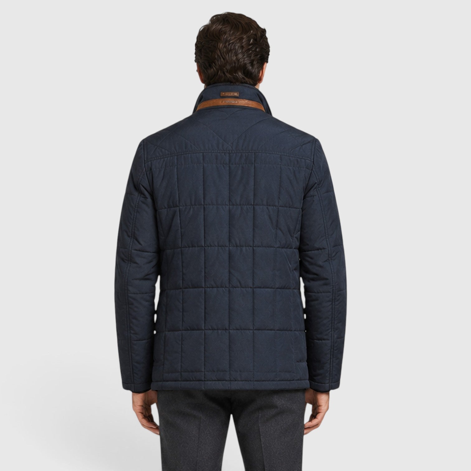 Monvaline | Men's Quilted Jacket with Stand Collar