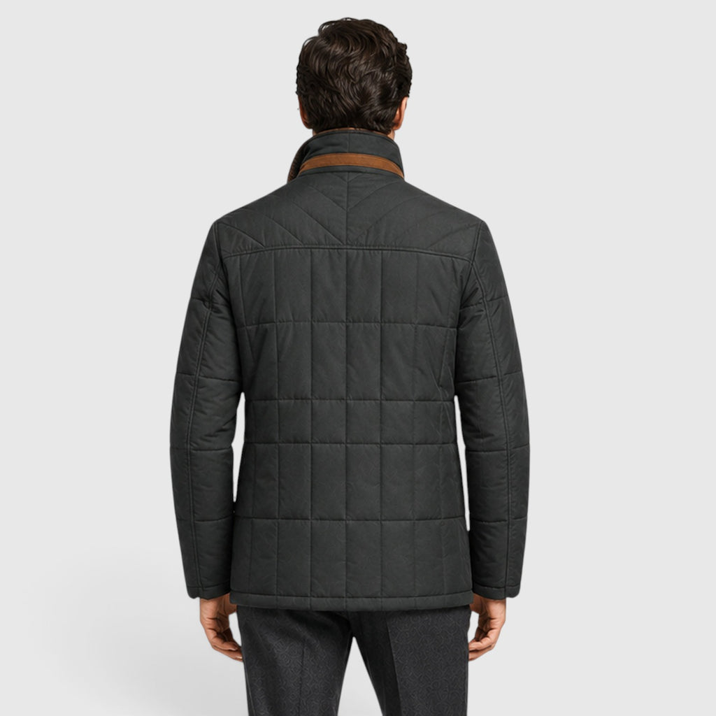 Monvaline | Men's Quilted Jacket with Stand Collar