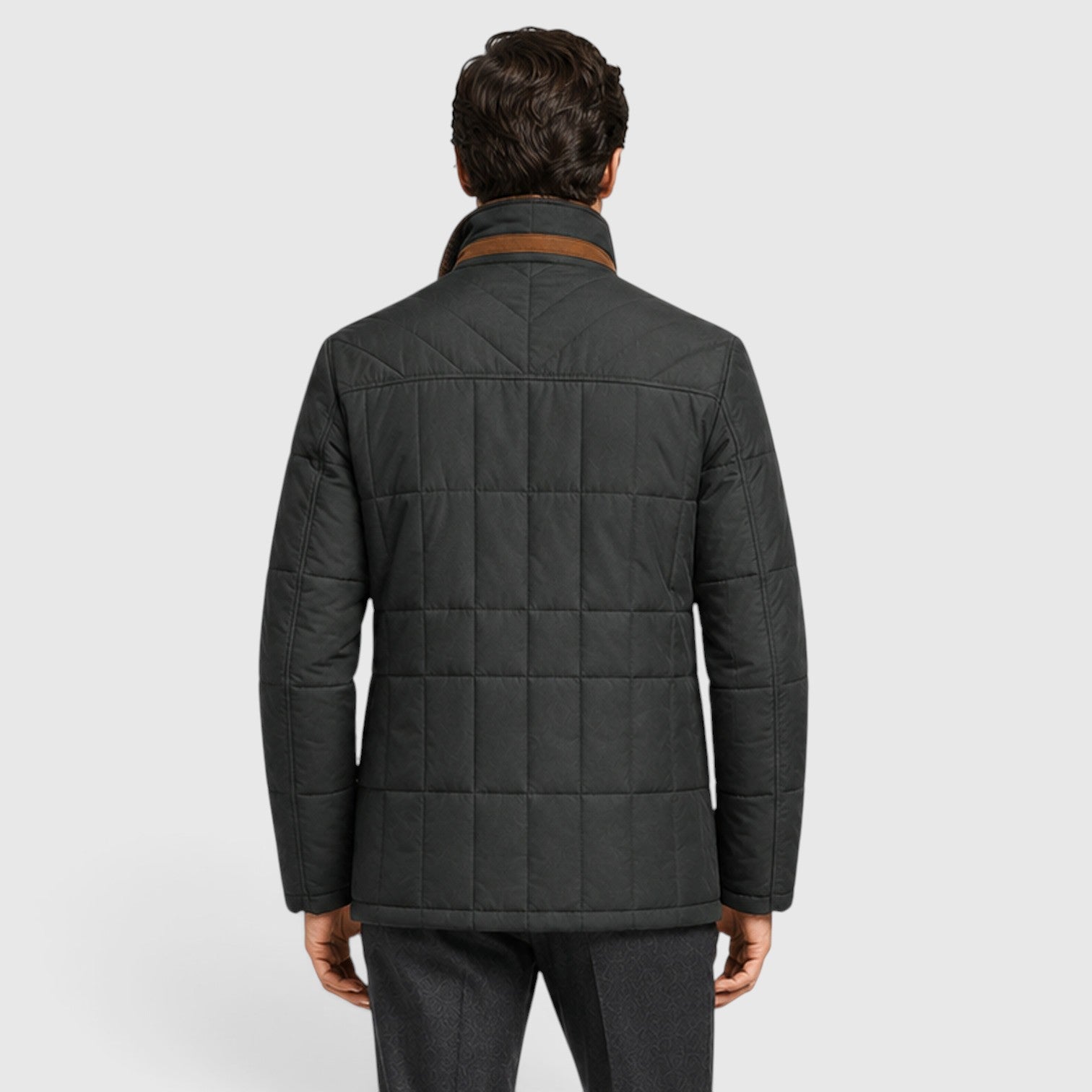 Monvaline | Men's Quilted Jacket with Stand Collar