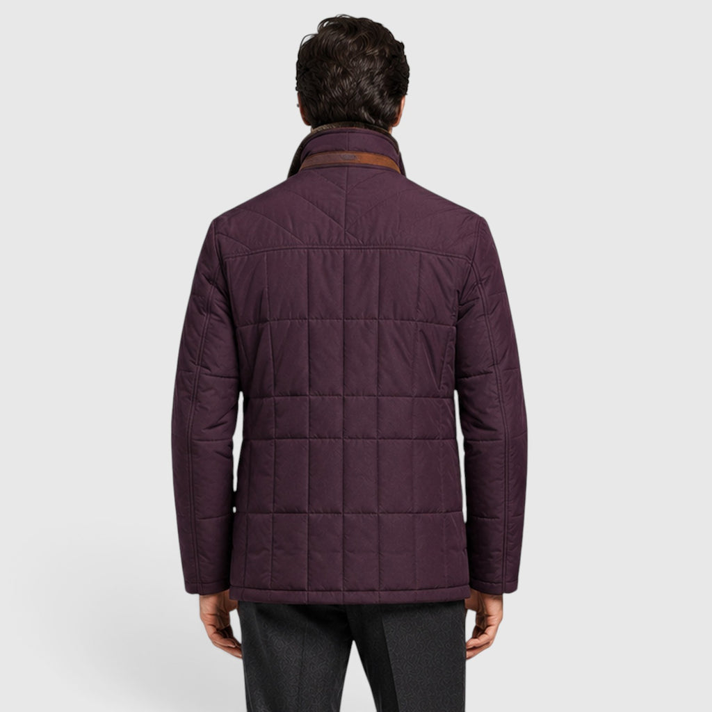 Monvaline | Men's Quilted Jacket with Stand Collar