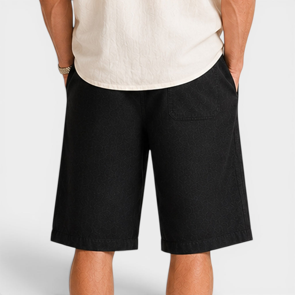 Monvaline | Men's Ramie Linen Cropped Pants Lightweight Casual Summer Wear