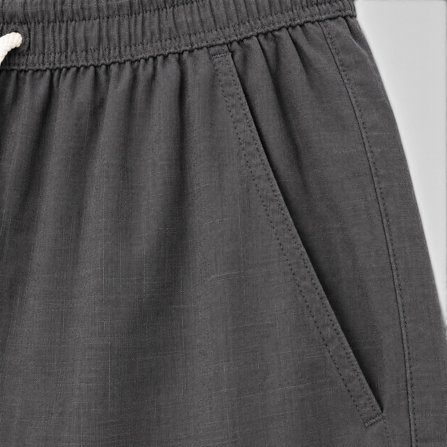 Monvaline | Men's Ramie Linen Cropped Pants Lightweight Casual Summer Wear