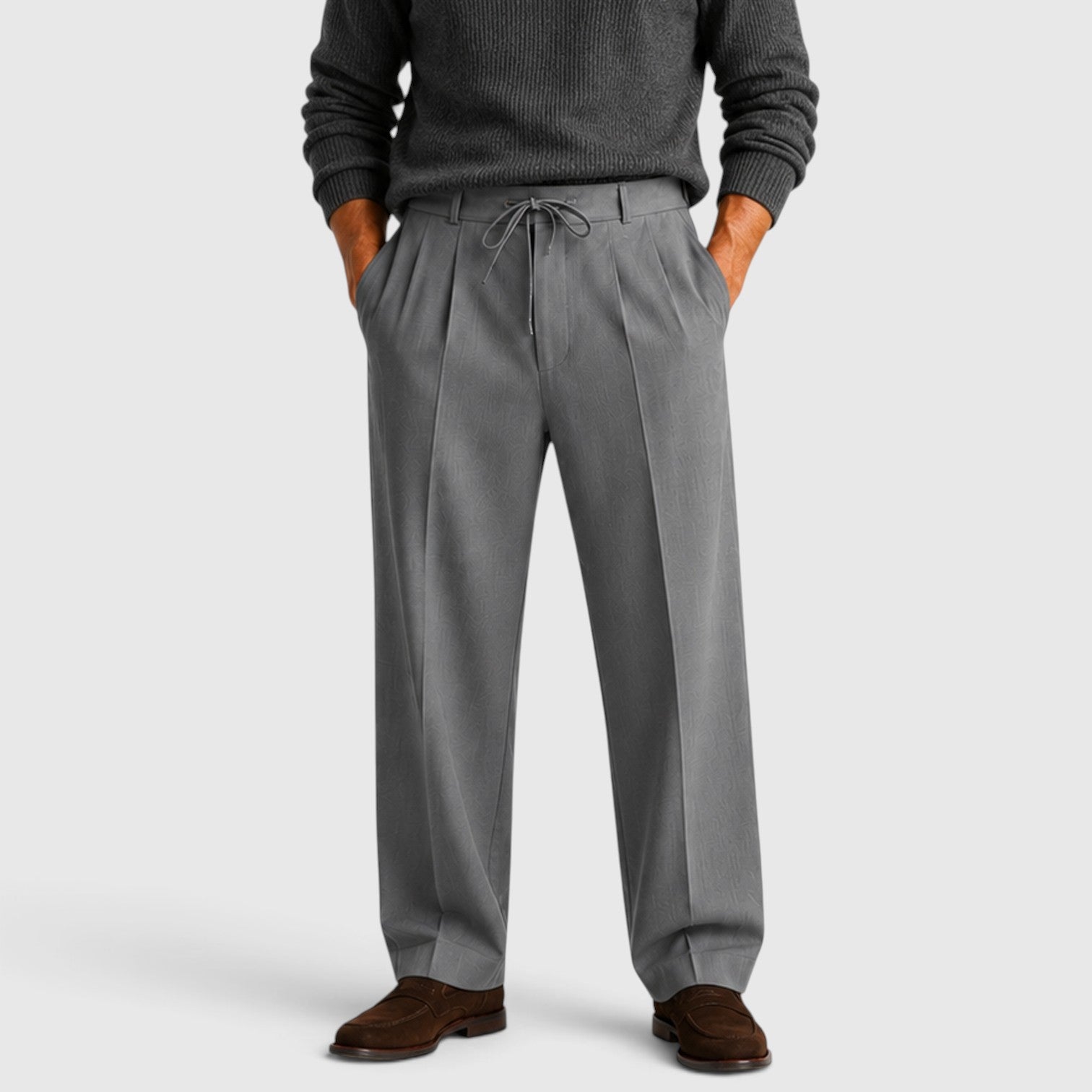 Monvaline | Men's Relaxed Wide Leg Pants for Casual Everyday Wear