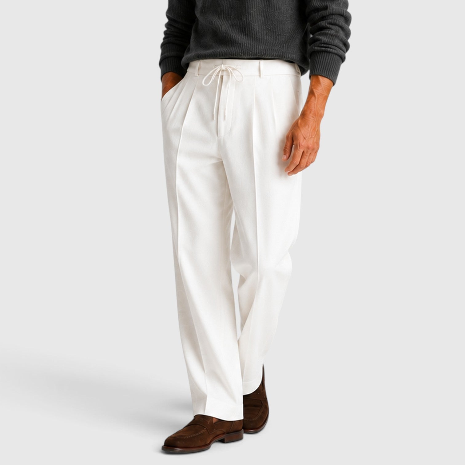 Monvaline | Men's Relaxed Wide Leg Pants for Casual Everyday Wear