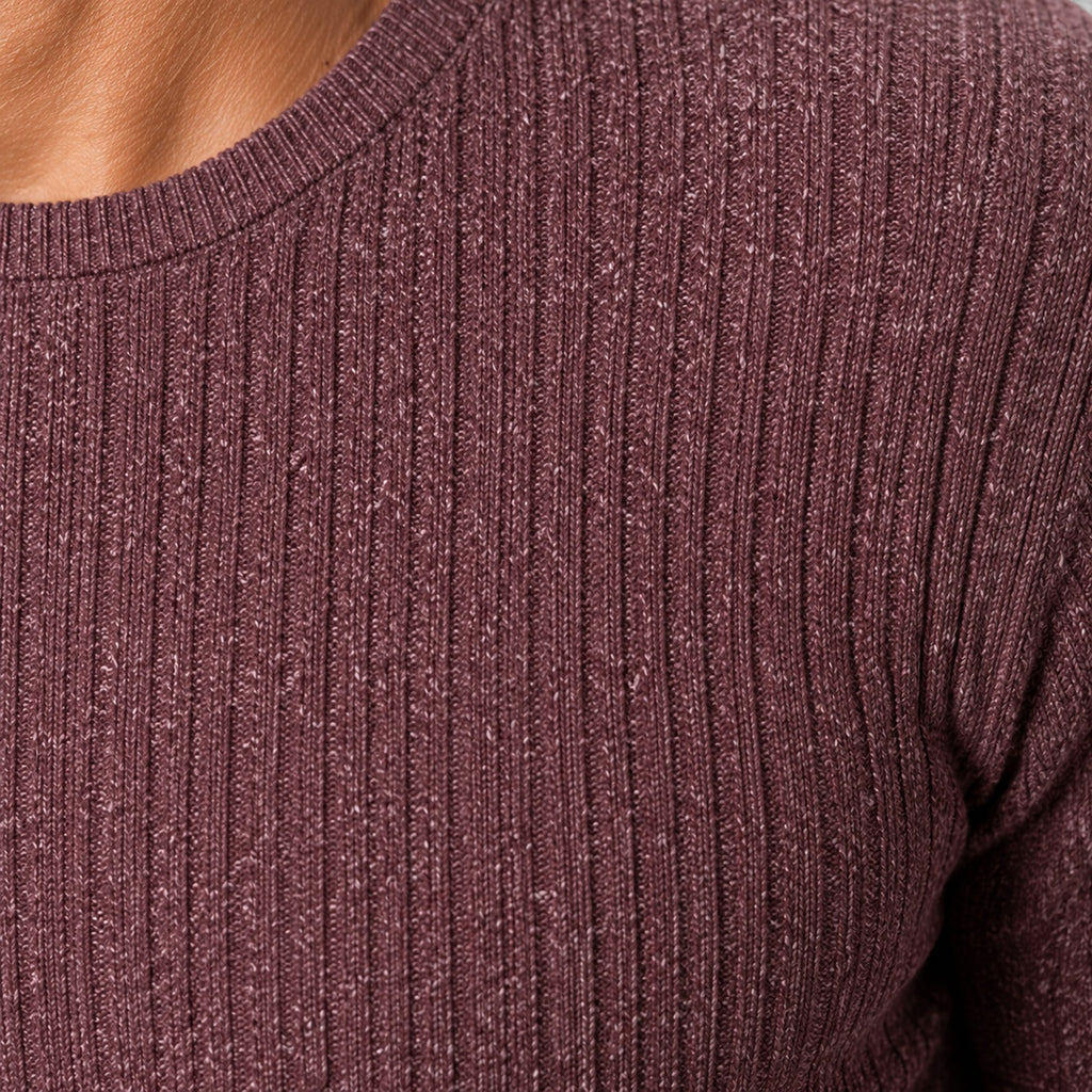 Monvaline | Men's Round Neck Smart Casual Rib Knit Jumper
