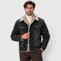 Monvaline | Men's Sherpa Lined Denim Jacket - Warm Trucker Jacket