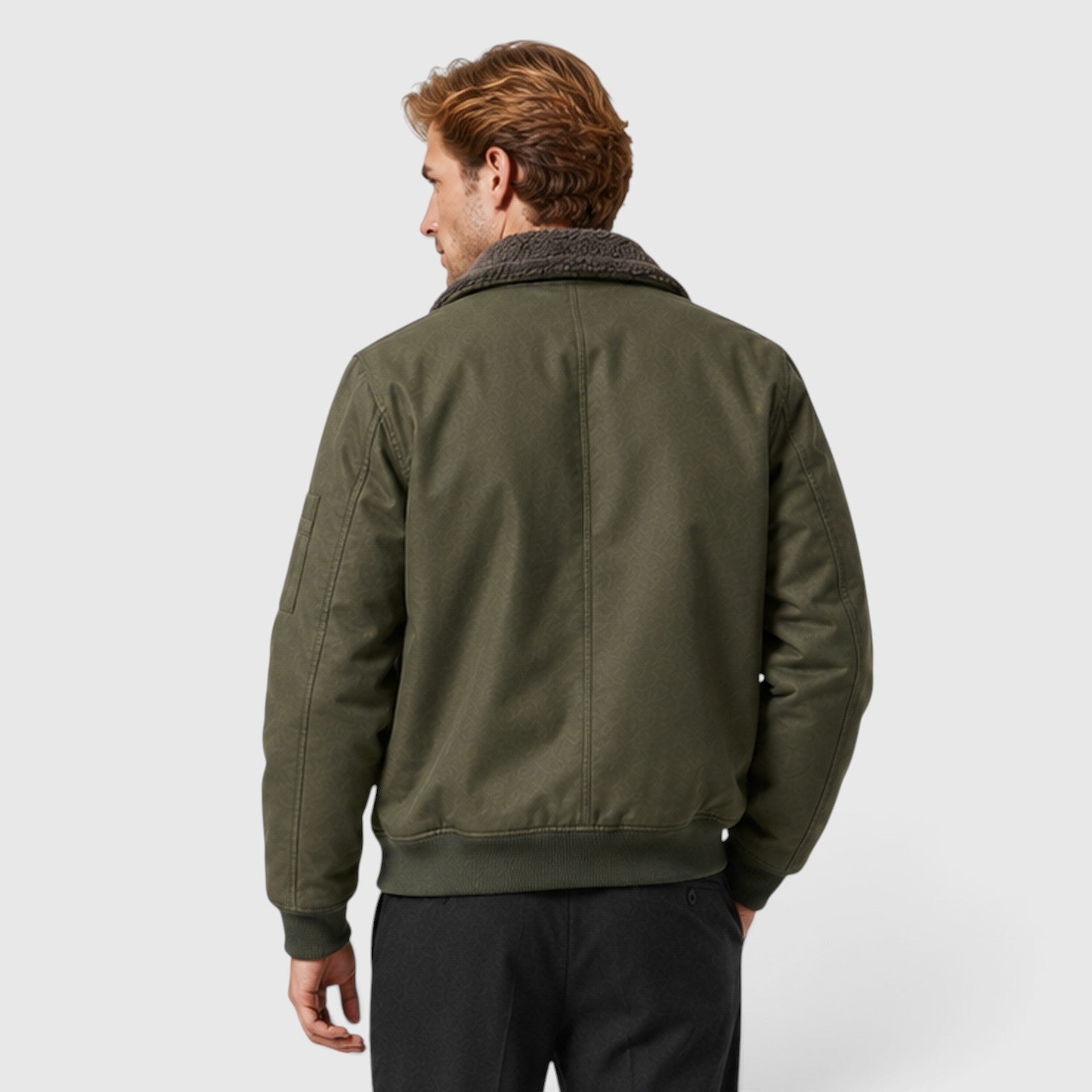 Monvaline | Men's Sherpa Lined Jacket – Warm Zip-Up Casual Jacket