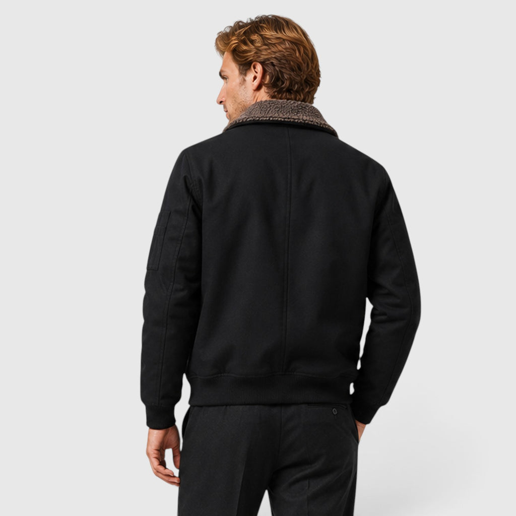 Monvaline | Men's Sherpa Lined Jacket – Warm Zip-Up Casual Jacket