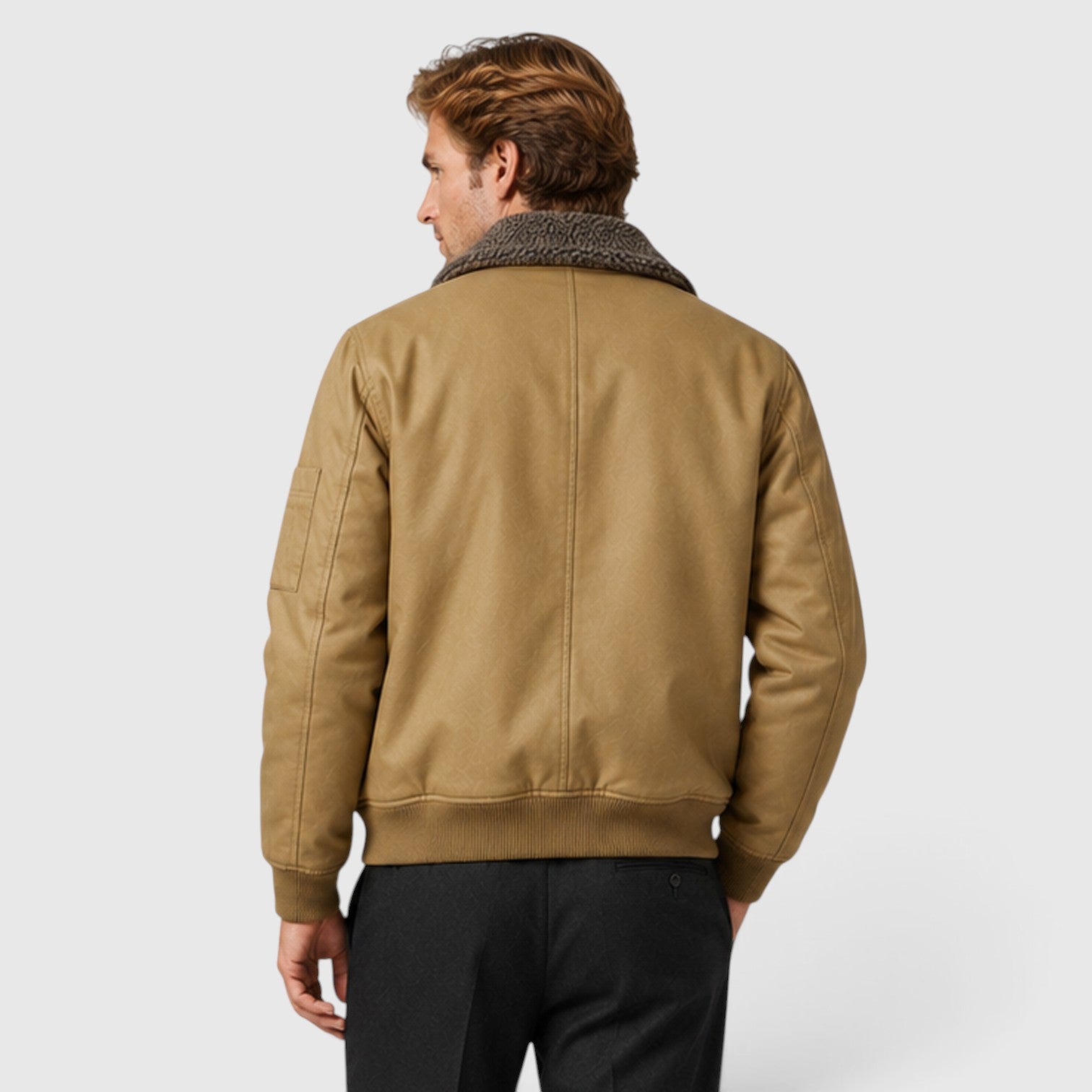Monvaline | Men's Sherpa Lined Jacket – Warm Zip-Up Casual Jacket
