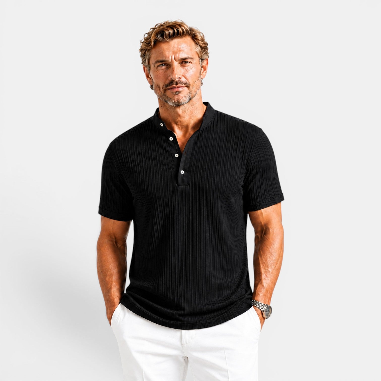 Monvaline | Men's Short Sleeve Polo Shirt Lightweight Loose Fit Casual Style