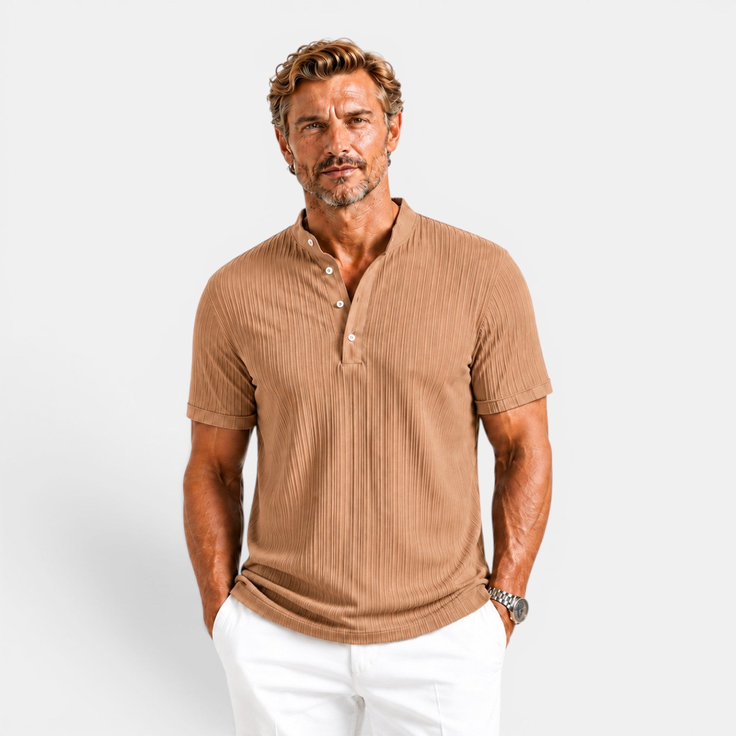 Monvaline | Men's Short Sleeve Polo Shirt Lightweight Loose Fit Casual Style
