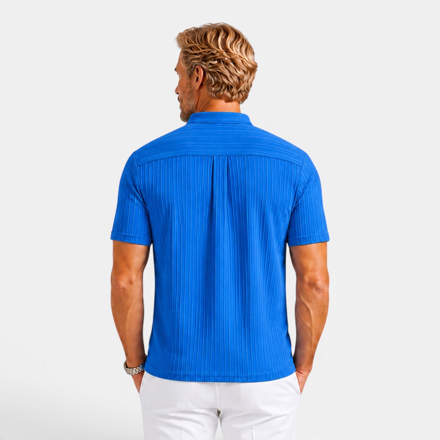 Monvaline | Men's Short Sleeve Polo Shirt Lightweight Loose Fit Casual Style