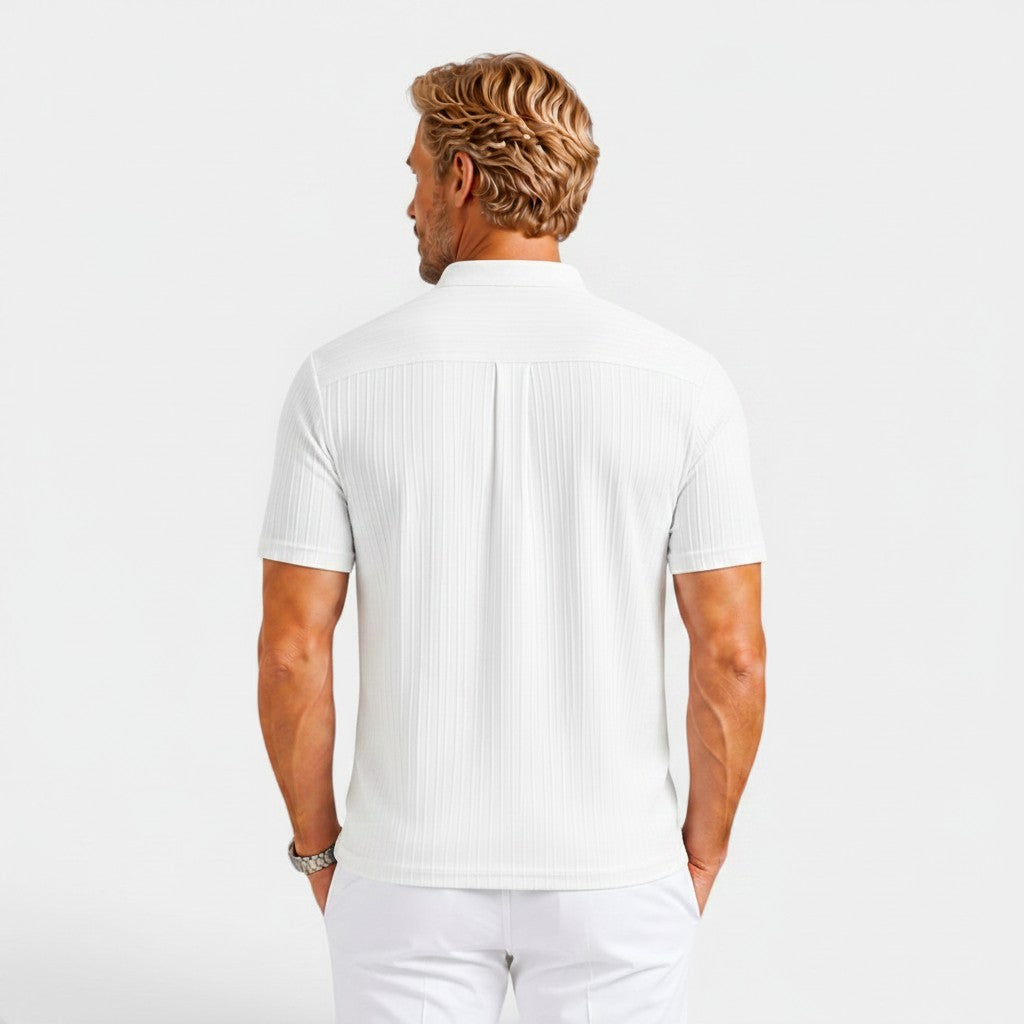 Monvaline | Men's Short Sleeve Polo Shirt Lightweight Loose Fit Casual Style