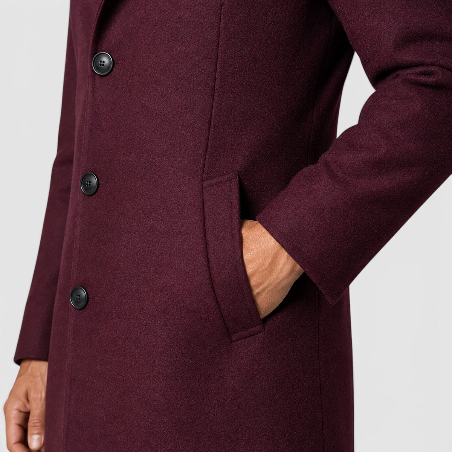 Monvaline | Men's Single-Breasted Stand Collar Woolen Coat Warm Classic Fit
