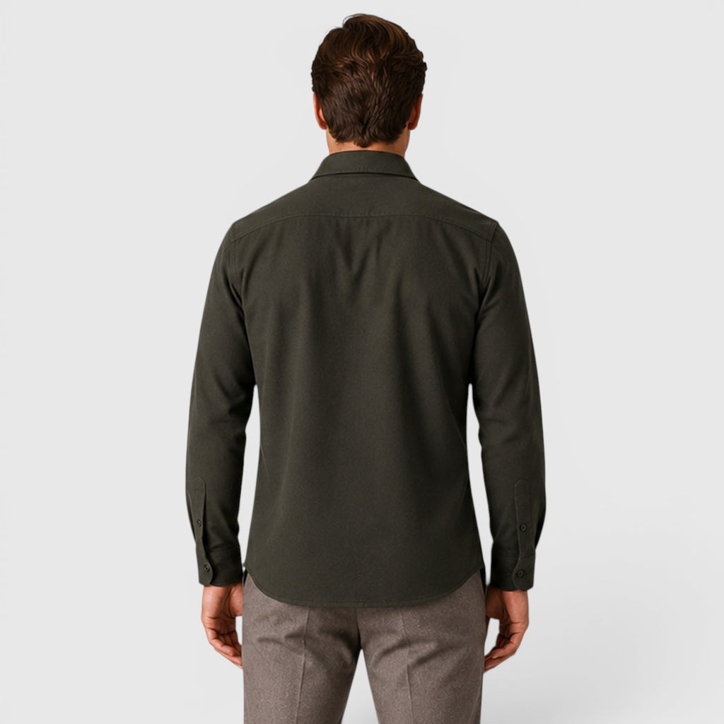 Monvaline | Men's Slim Fit Cotton Overshirt Long Sleeve Casual Wear