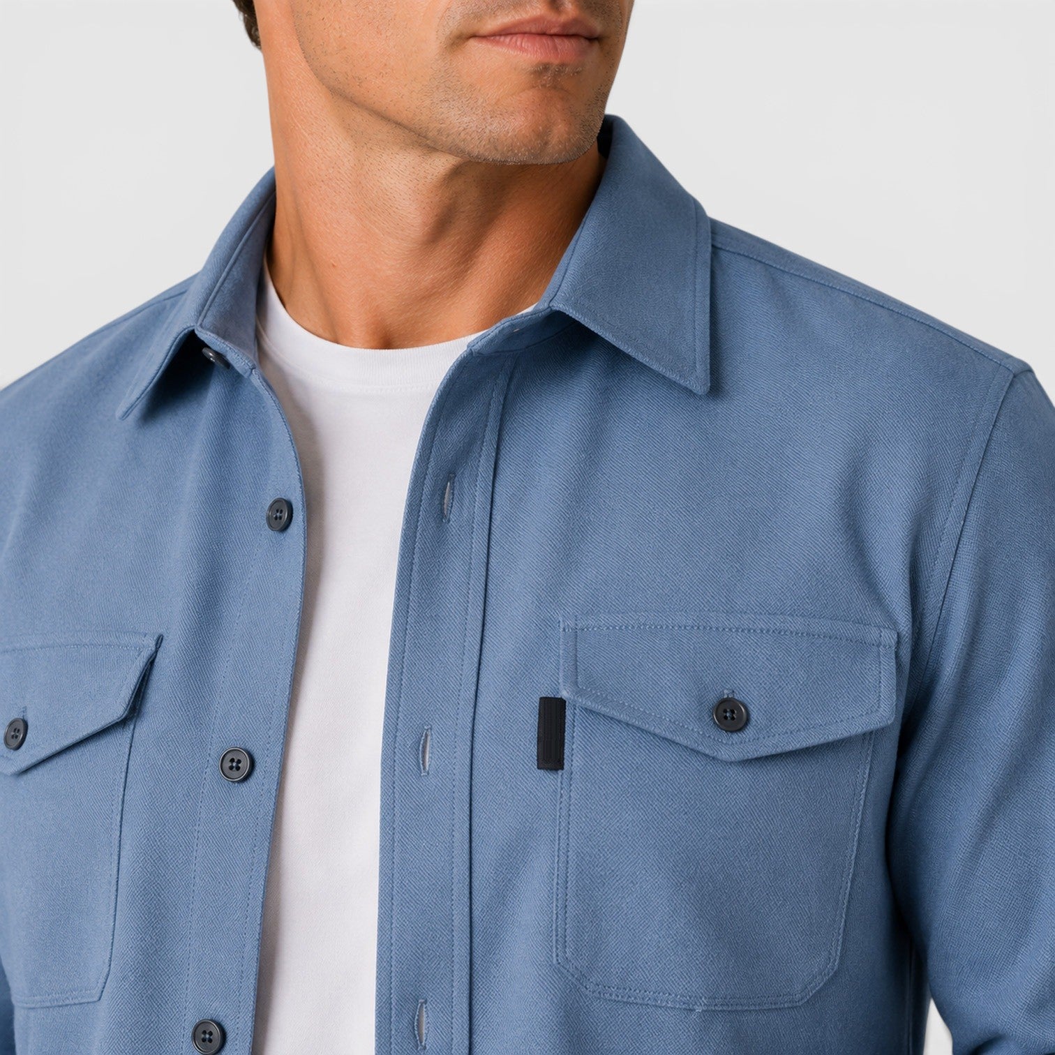 Monvaline | Men's Slim Fit Cotton Overshirt Long Sleeve Casual Wear