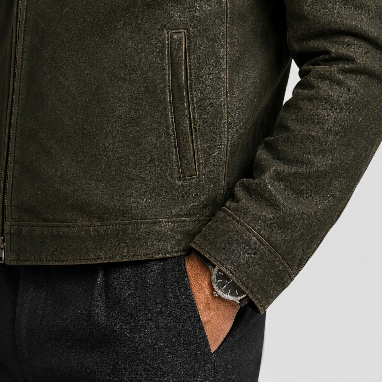 Monvaline | Men's Slim Fit Smart Casual Suede Trucker Jacket