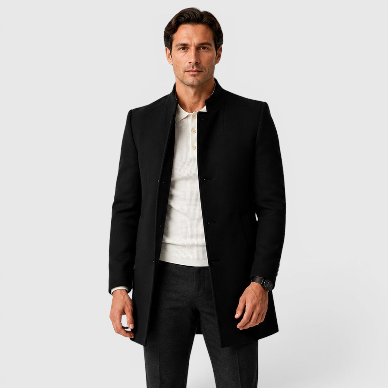 Monvaline | Men's Slim Fit Timeless Smart Casual Overcoat