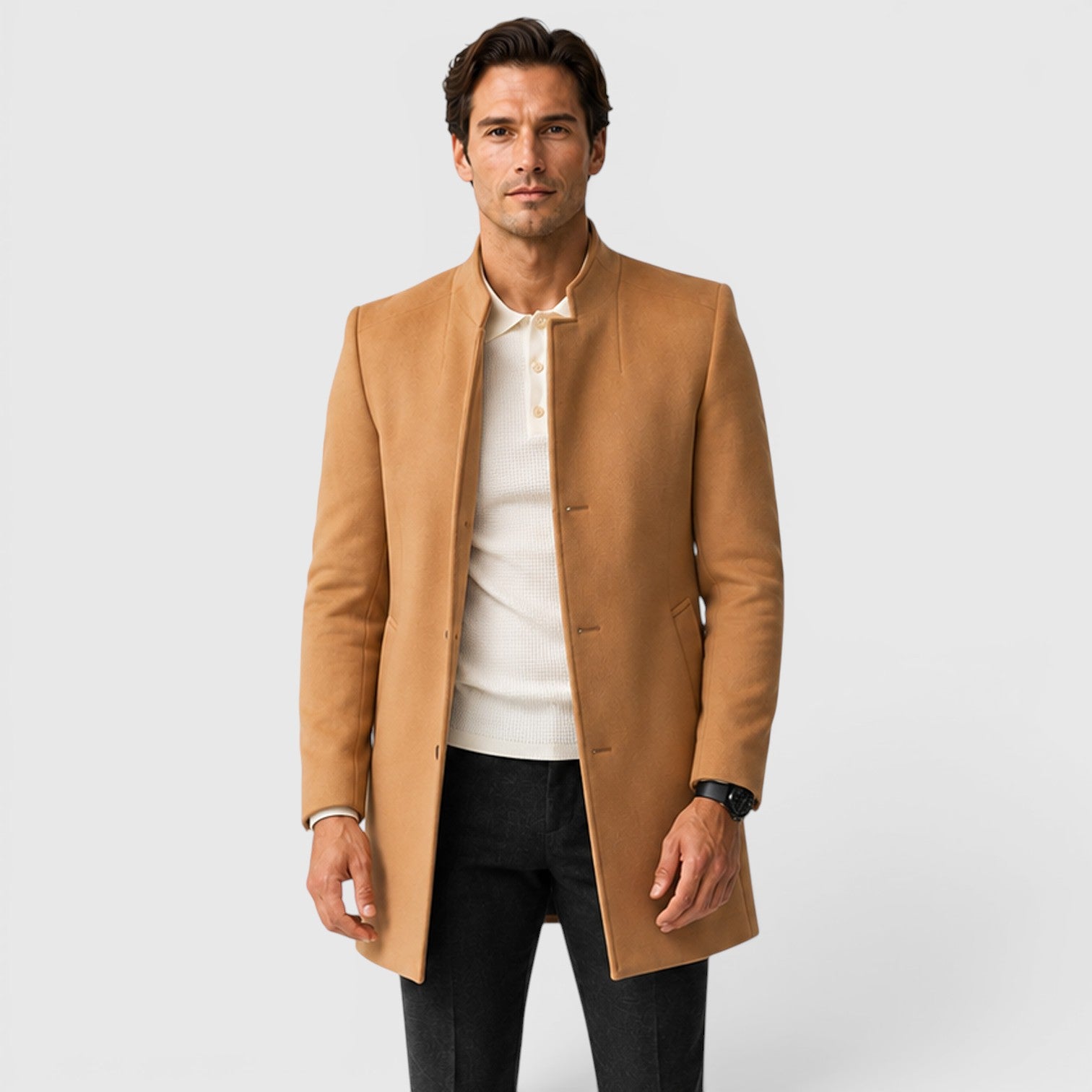 Monvaline | Men's Slim Fit Timeless Smart Casual Overcoat