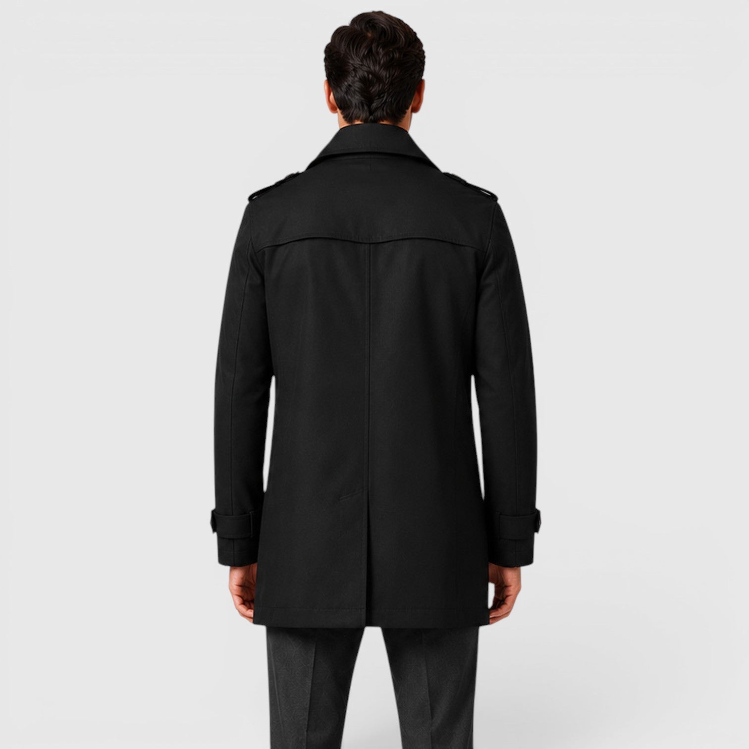 Monvaline | Men's Slim Fit Trench Coat - Cotton Military Jacket