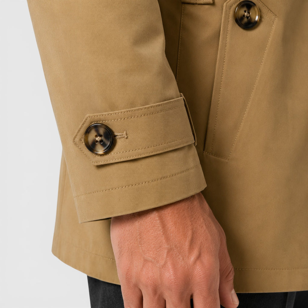 Monvaline | Men's Slim Fit Trench Coat - Cotton Military Jacket