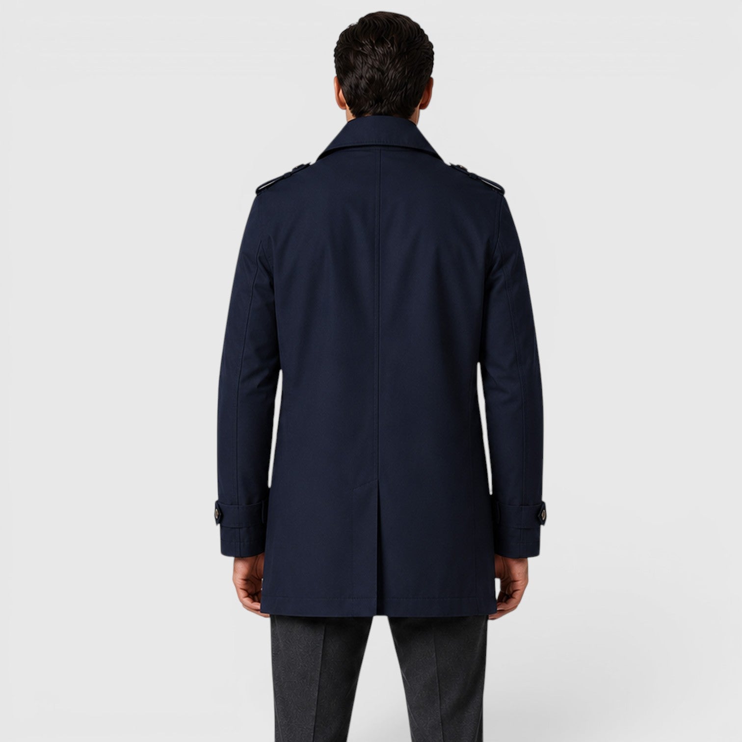 Monvaline | Men's Slim Fit Trench Coat - Cotton Military Jacket