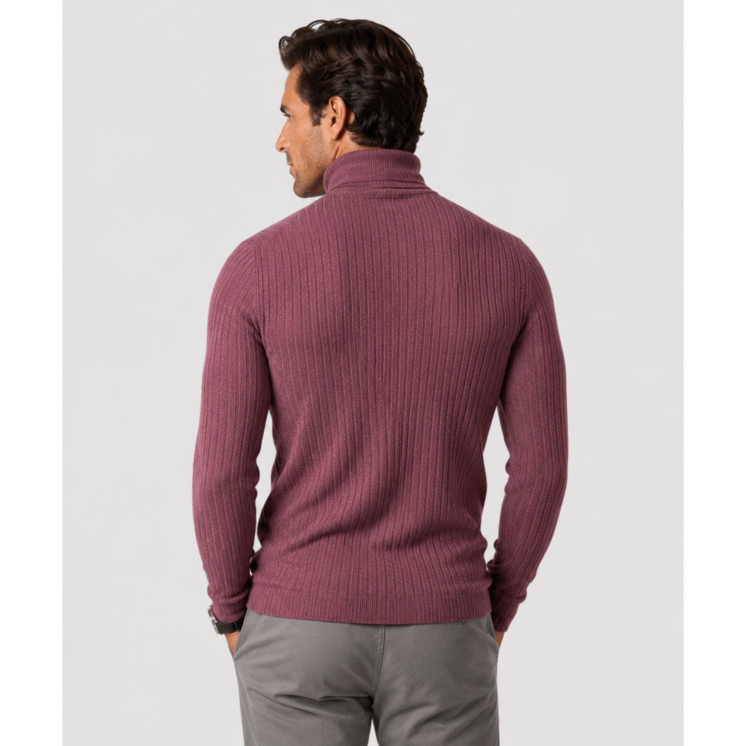 Monvaline | Men's Round Neck Smart Casual Rib Knit Jumper