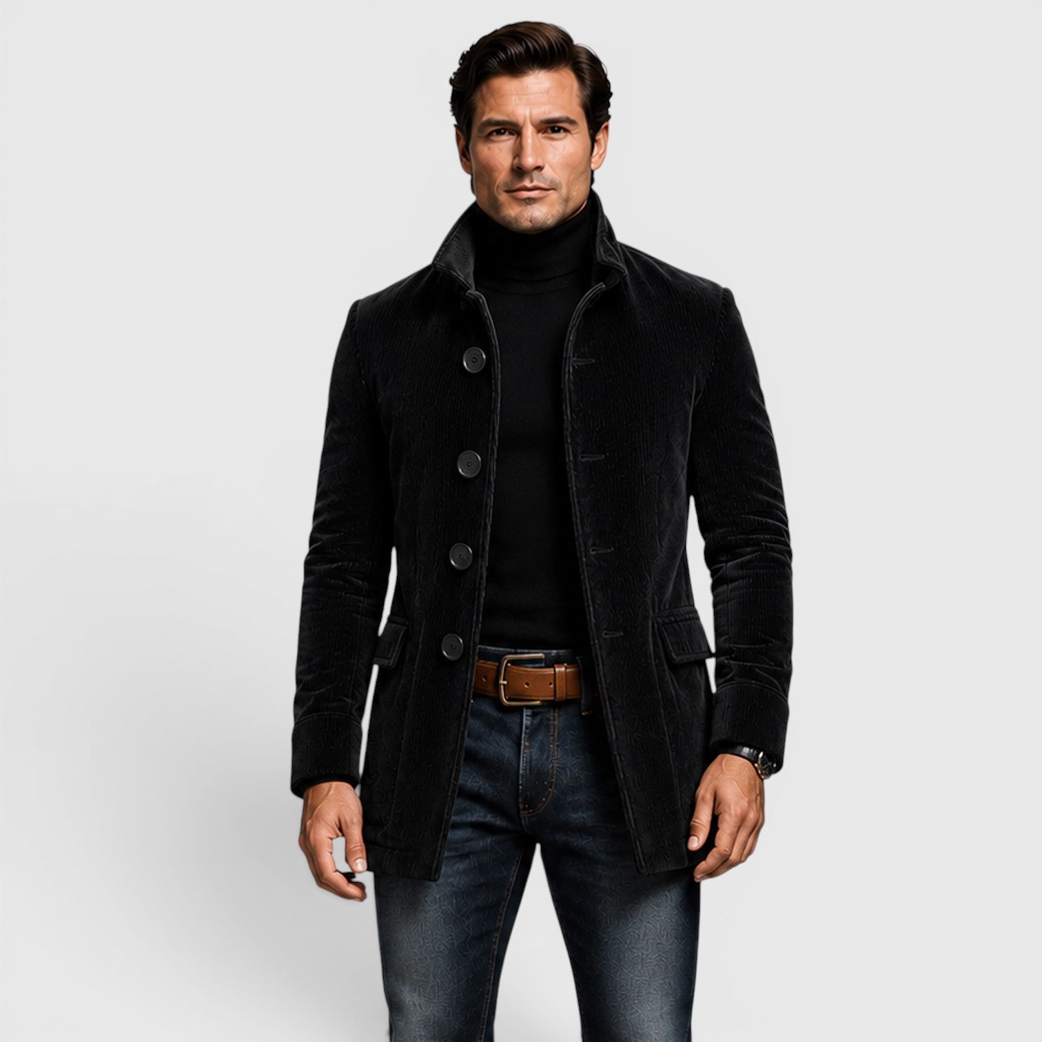 Monvaline | Men's Stand Collar Blazer for Smart Casual Outfits
