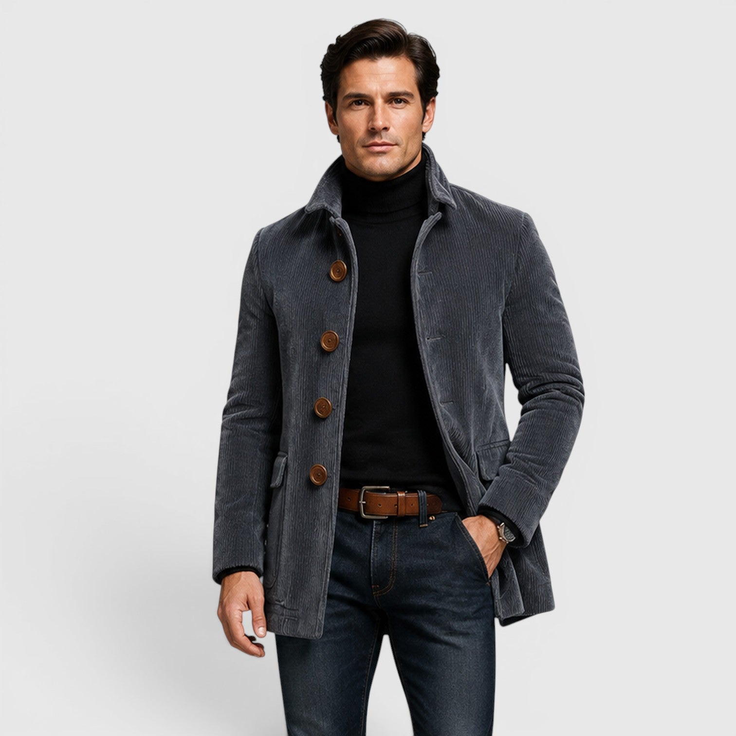 Monvaline | Men's Stand Collar Blazer for Smart Casual Outfits